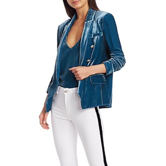 🌟HP🌟 L'AGENCE Gabriella Velvet Camisole in Cortez Blue - Picture 4 of 13